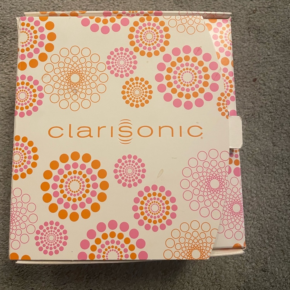 Clarisonic Beauty Device Box with Pink and Orange Patterns